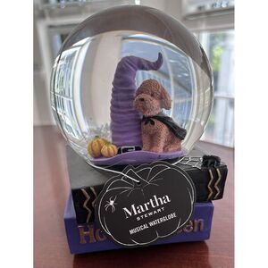 Martha Stewart Halloween 12" Crystal Musical DogGlobe Pumpkin NEW Selling‎ FAST!